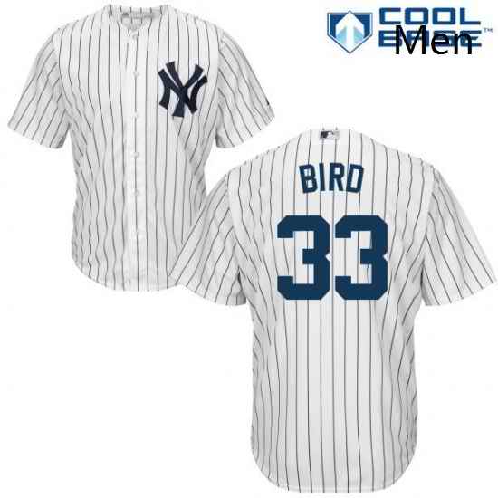 Mens Majestic New York Yankees 33 Greg Bird Replica White Home MLB Jersey